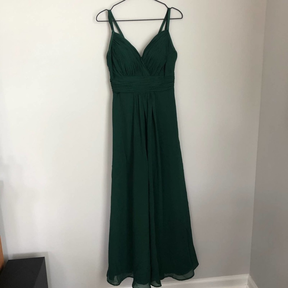Christina Wu dark hunter forest green Bridesmaid Dress - 4